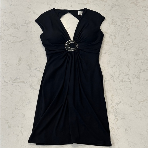 Cache Vintage Y2K Black Mini Stretch Dress with Ring Accent Women’s Large - Picture 8 of 15